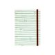 Notebook, hard cover, green stripes, A6