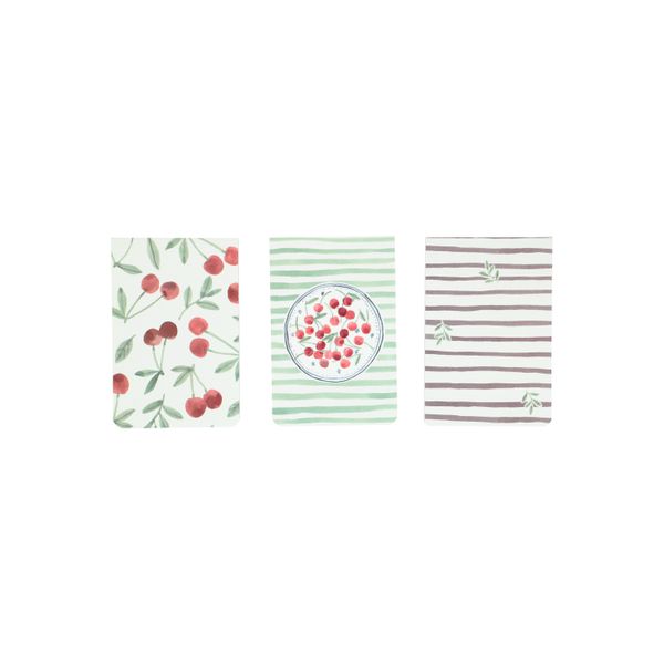 Set of to-do pads, cherry and stripe motif