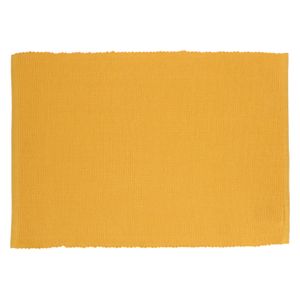 Placemat ribcord, GOTS organic cotton, ochre yellow, 35 x 50 cm