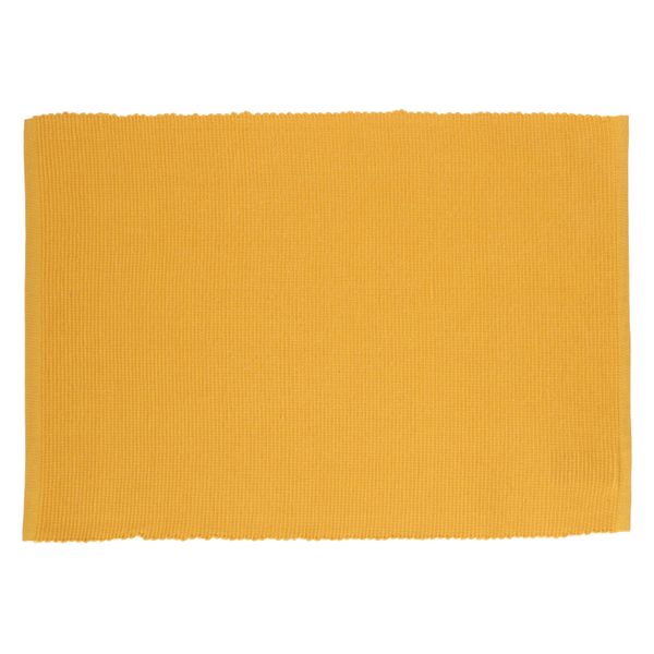 Placemat ribcord, GOTS organic cotton, ochre yellow, 35 x 50 cm