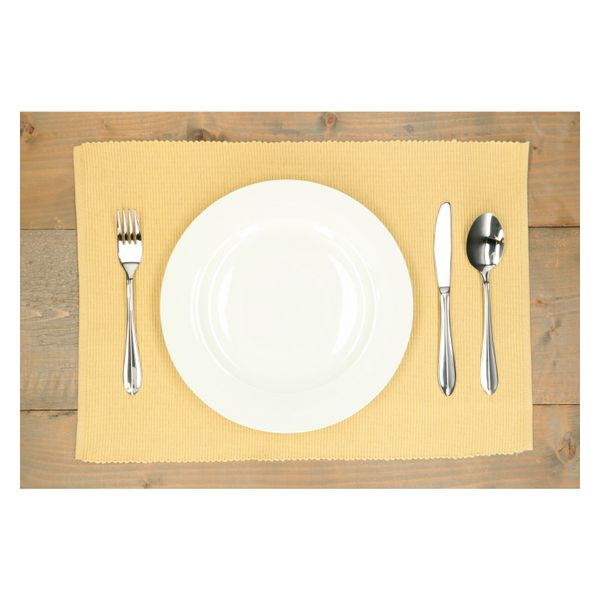 Placemat ribcord, GOTS organic cotton, cornflower yellow, 35 x 50 cm