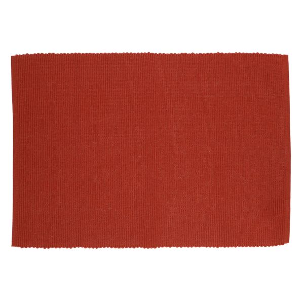 Placemat geribbeld, GOTS bio-katoen, bordeaux rood, 35 x 50 cm