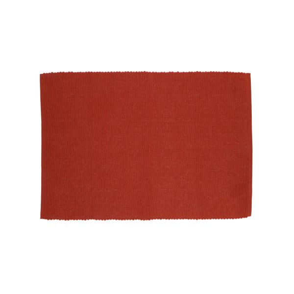Image of Placemat geribbeld, GOTS bio-katoen, bordeaux rood, 35 x 50 cm