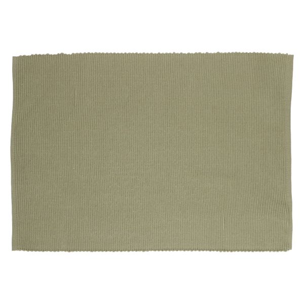 Placemat ribcord, GOTS organic cotton, thyme green, 35 x 50 cm