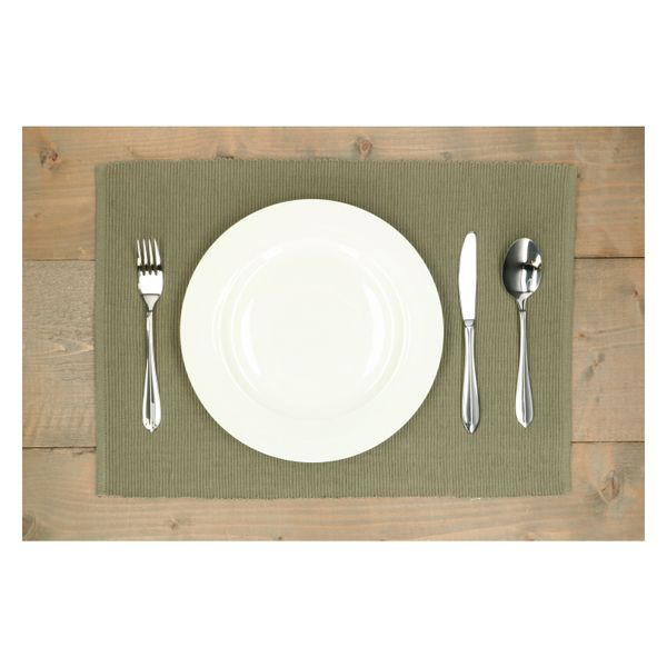 Set de table côtelé, coton bio GOTS, vert thym, 35 x 50 cm Set de table côtelé, coton bio GOTS, vert thym, 35 x 50 cm