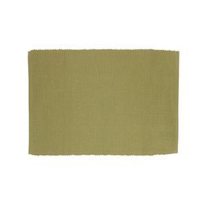 Ribbed, sage green, organic cotton placemat, 35 x 50 cm