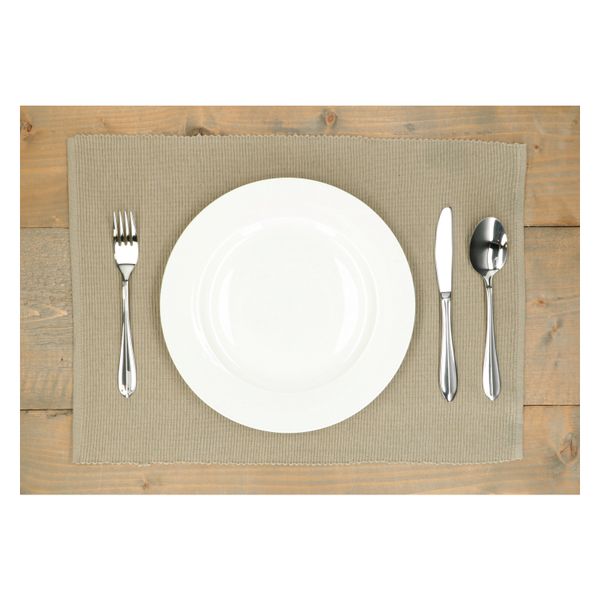 Placemat ribcord, GOTS organic cotton, olive green, 35 x 50 cm