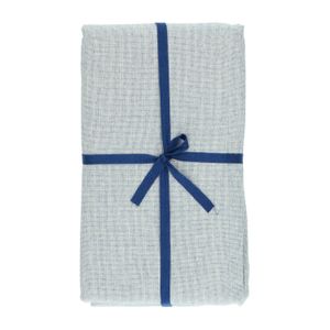 Light-blue marl, organic cotton tablecloth, 145 x 350 cm