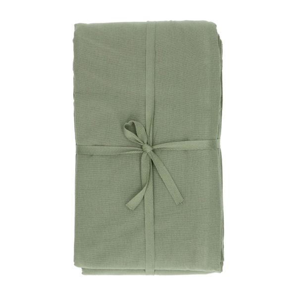 Tablecloth extra long, GOTS organic cotton, thyme green, 145 x 350 cm