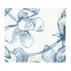 Nappe, coton bio GOTS, bleu, fleurs, 145 x 180 cm