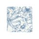 Organic cotton tea towel with blue flower motif, 50 x 70 cm