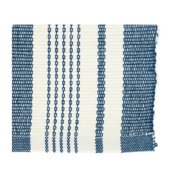 Table runner, GOTS organic cotton, blue, striped, 50 x 145 cm