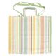 Large, organic cotton bag with multicoloured stripes