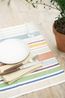 Placemat ribcord, GOTS organic cotton, multicoloured, striped, 35 x 50 cm