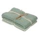 Lavettes, coton tricoté, gris-vert, 2 pièces, 25 x 25 cm
