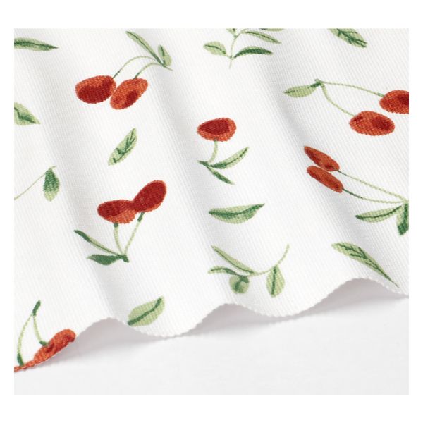 Placemat ribcord, GOTS organic cotton, cherries, 35 x 50 cm