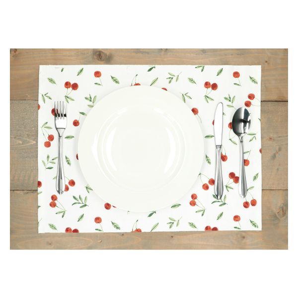 Placemat geribbeld, GOTS bio-katoen, kersen, 35 x 50 cm Placemat geribbeld, GOTS bio-katoen, kersen, 35 x 50 cm