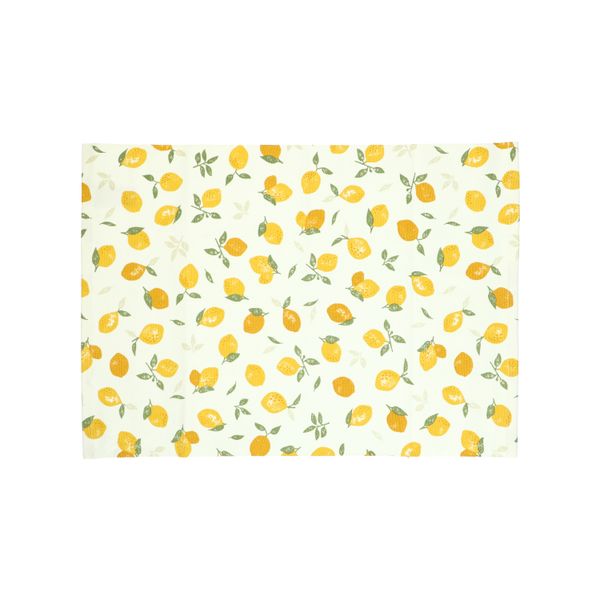 Image of Placemat geribbeld, GOTS bio-katoen, citroenen, 35 x 50 cm