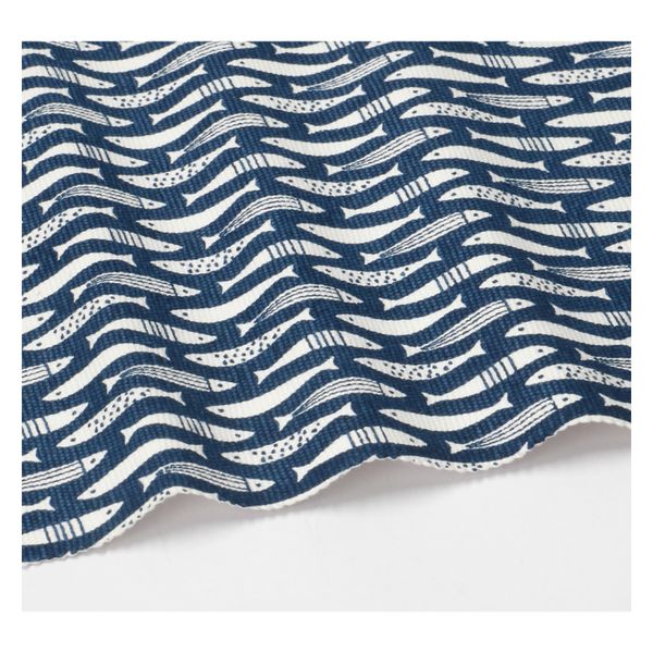 Placemat ribcord, GOTS organic cotton, fish, 35 x 50 cm