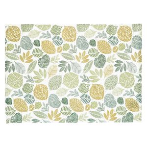 Placemat ribcord, GOTS organic cotton, leaf pattern, 35 x 50 cm