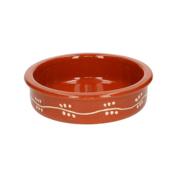 Terracotta tapas dish with garland motif, Ø 12 cm