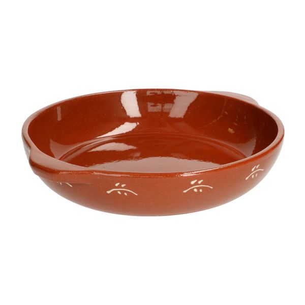 Terracotta oven dish with twig motif, Ø 25 cm