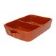 Terracotta oven dish with two sections, 24 x 33 cm