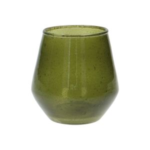 Green recycled glass tealight holder