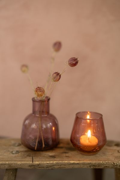 Dark purple, recycled glass vase,