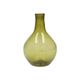 Green, recycled glass ball-shaped vase