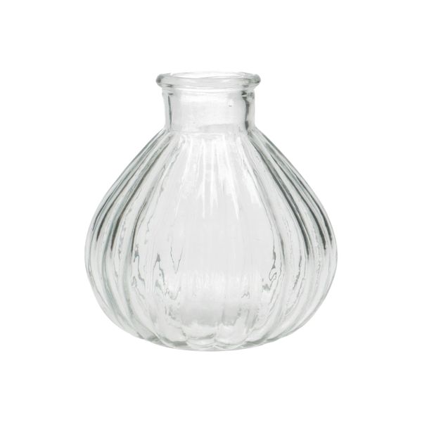 Ribbed glass vase