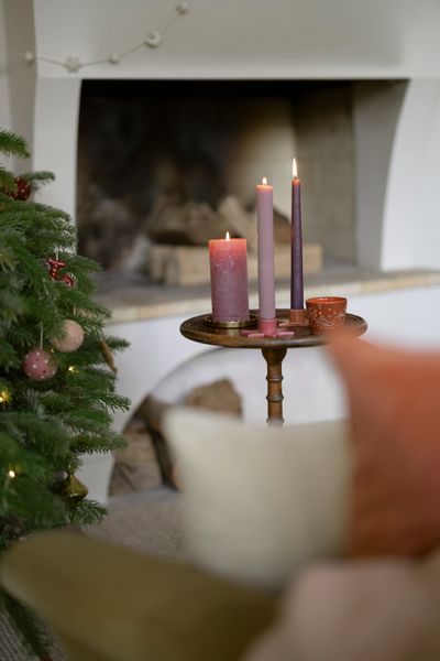 Scalloped aluminium candlestick, Ø 12 cm