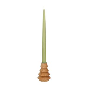 Beechwood, pine tree-shaped candlesticks