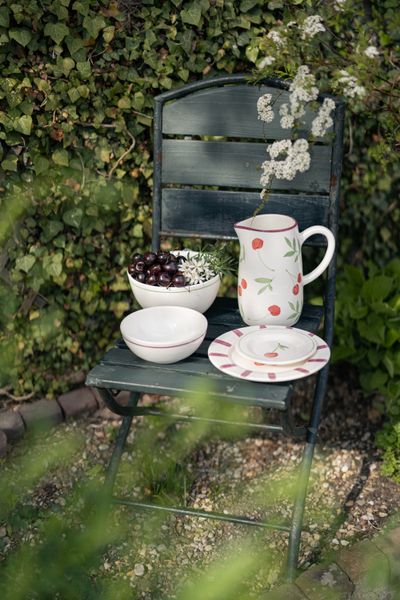 Earthenware serving dish with cherry motif, Ø 28 cm