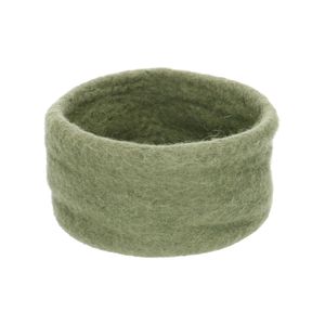 Medium-sized, green, round felt basket