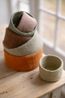 Small, pink, round felt basket