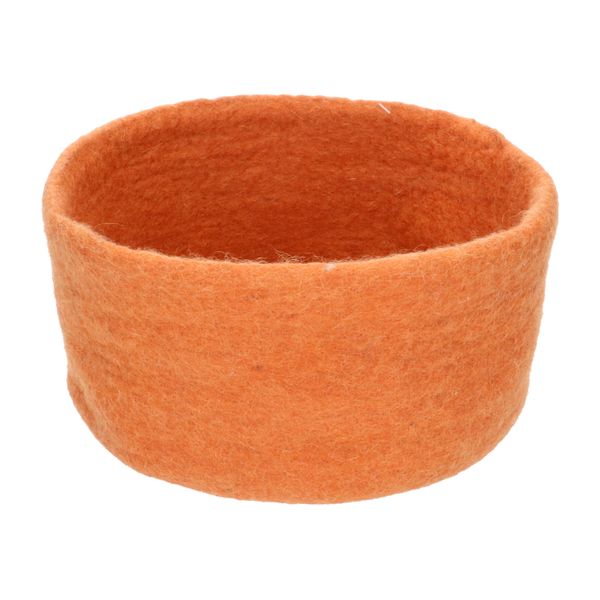 Big, orange, round felt basket