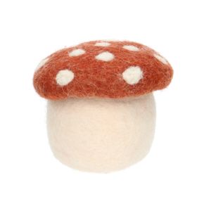 Upright, red felt mushroom, approx. 8 cm