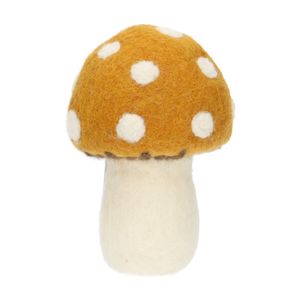 Yellow felt mushroom, approx. 13 cm