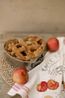 GOTS organic cotton tea towel with apple pie recipe, 50 x 70 cm