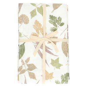 GOTS organic cotton tablecloth with garden leaf print, 145 x 180 cm