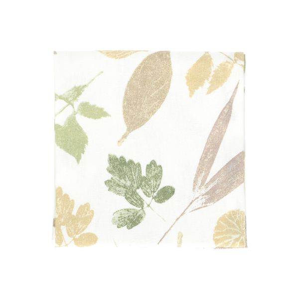 GOTS organic cotton tea towel with garden leaf print, 50 x 70 cm