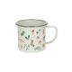 Christmas mug, enamel, Christmas twigs and bischuit motif, 300 ml