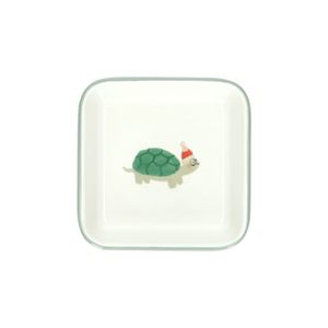 Square, enamel dish with tortoise print, 12 X 12 cm