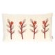 Off-white velvet pillow with twig motif, 30 x 50 cm