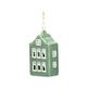 Green, house-shaped, porcelain Christmas decoration