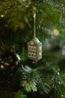 Green, house-shaped, porcelain Christmas decoration