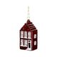 Red, house-shaped, porcelain Christmas decoration