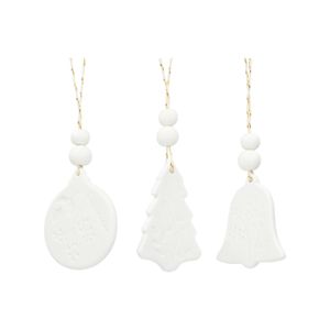 Set of 3 porcelain Christmas decorations