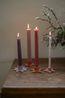 Terracotta-coloured, star-shaped porcelain candlestick for dinner candle